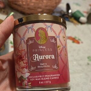 Nwt Bath & Body Works Aurora Disney Princess Scented Candle - Pink & Gold